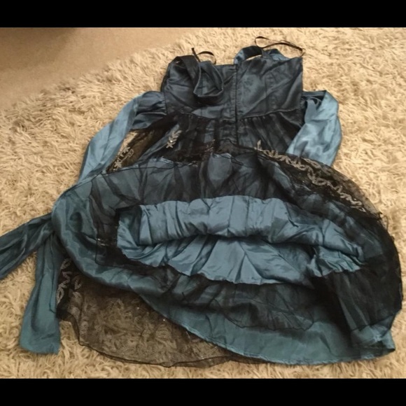 City Triangles size 7/8 Dress Blue Bell Skirt Corset Style Bodice Formal Prom - Picture 7 of 7